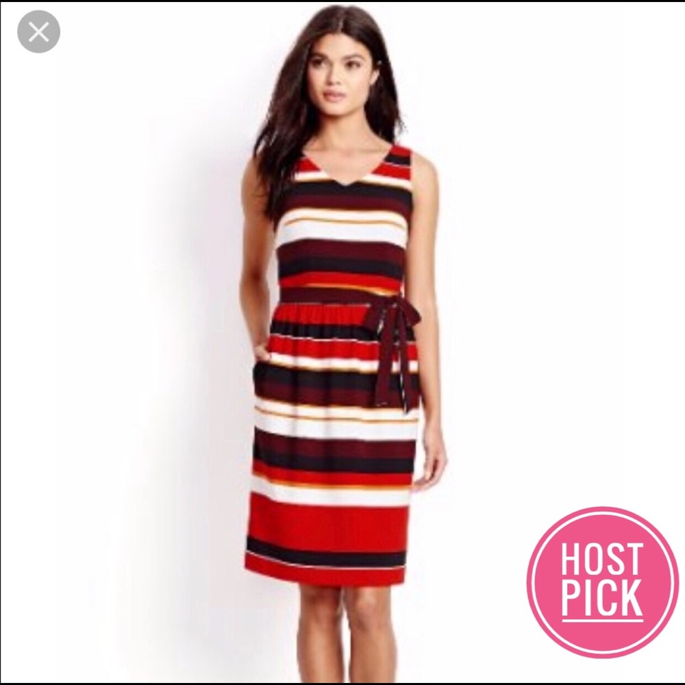 ❎DONATED❎ Lands’ End Striped Crepe Dress Petite